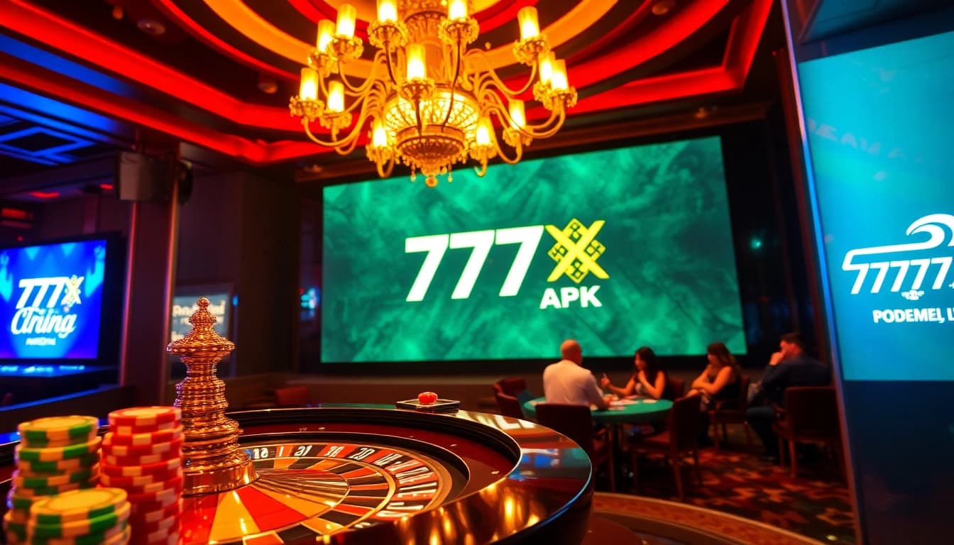 Experience excitement at 777X APK with vibrant casino gameplay and colorful poker chips.