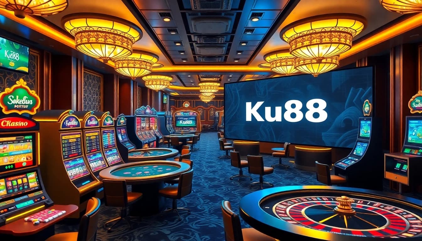 Experience thrilling gameplay at Link vào Ku88 with vibrant casino tables and exciting slot machines.