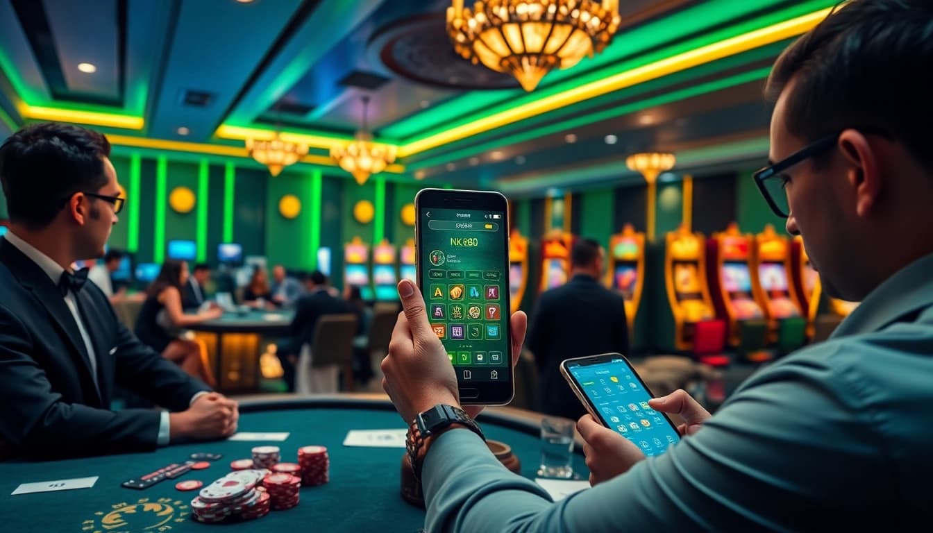 Experience the thrill of online gaming with the nk88 app featuring vibrant casino elements and engaging gameplay.