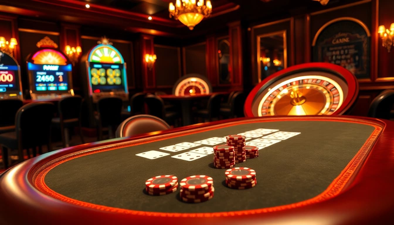 Engage in thrilling gameplay with a luxurious setup at https://du88.ad/ featuring poker chips on a stylish table.