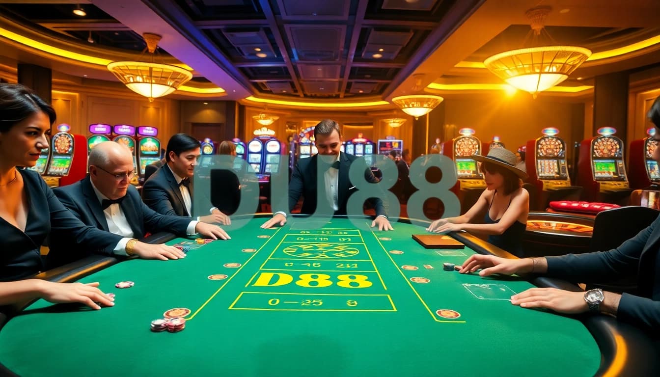 Feeling the excitement of DU88 at an upscale casino blackjack table.