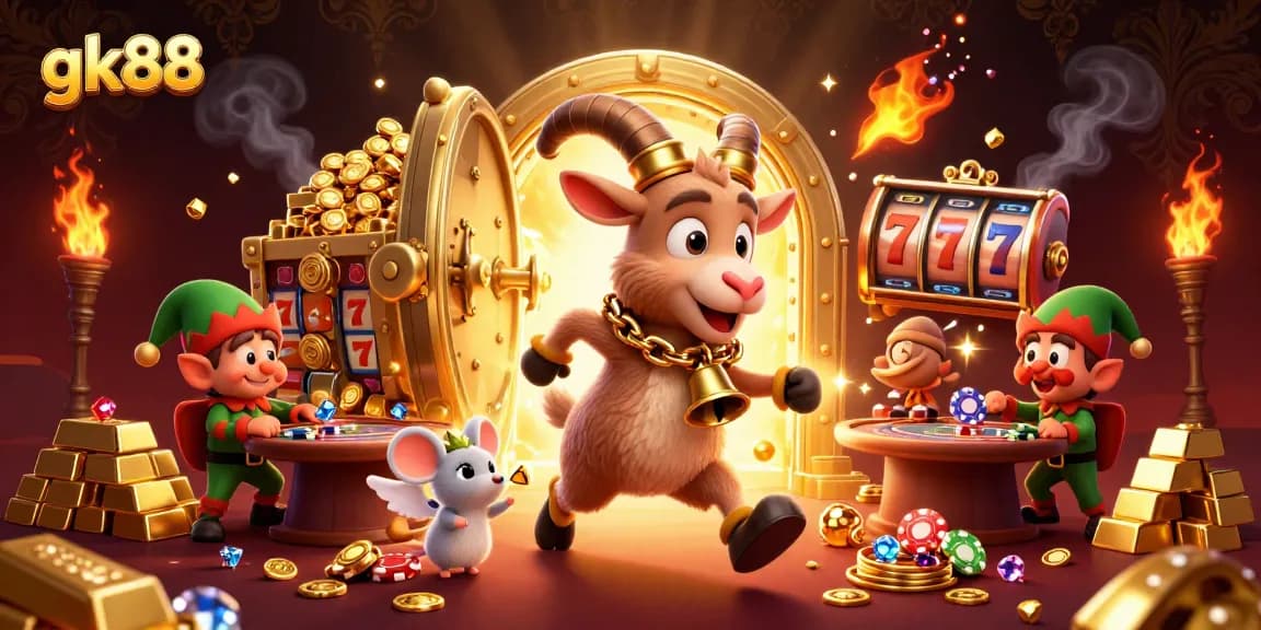 Experience thrilling gameplay at gk88 with an enchanting holiday-themed casino illustration.
