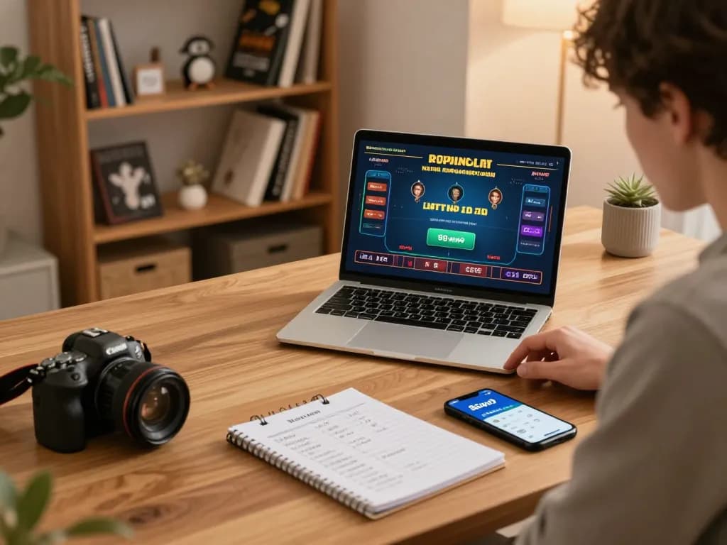 Player engaged in a live dealer game on 98win9, showcasing strategic gameplay in a cozy environment.