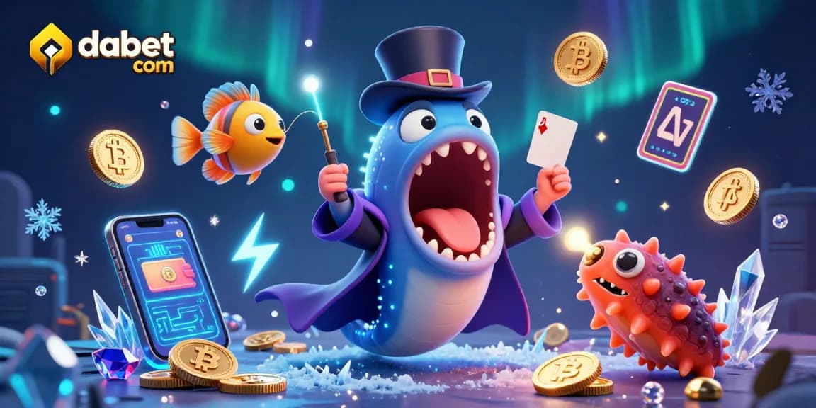 Engage with the vibrant dabet com magic act featuring a bioluminescent gulper eel performing card tricks amidst a dazzling underwater scene.