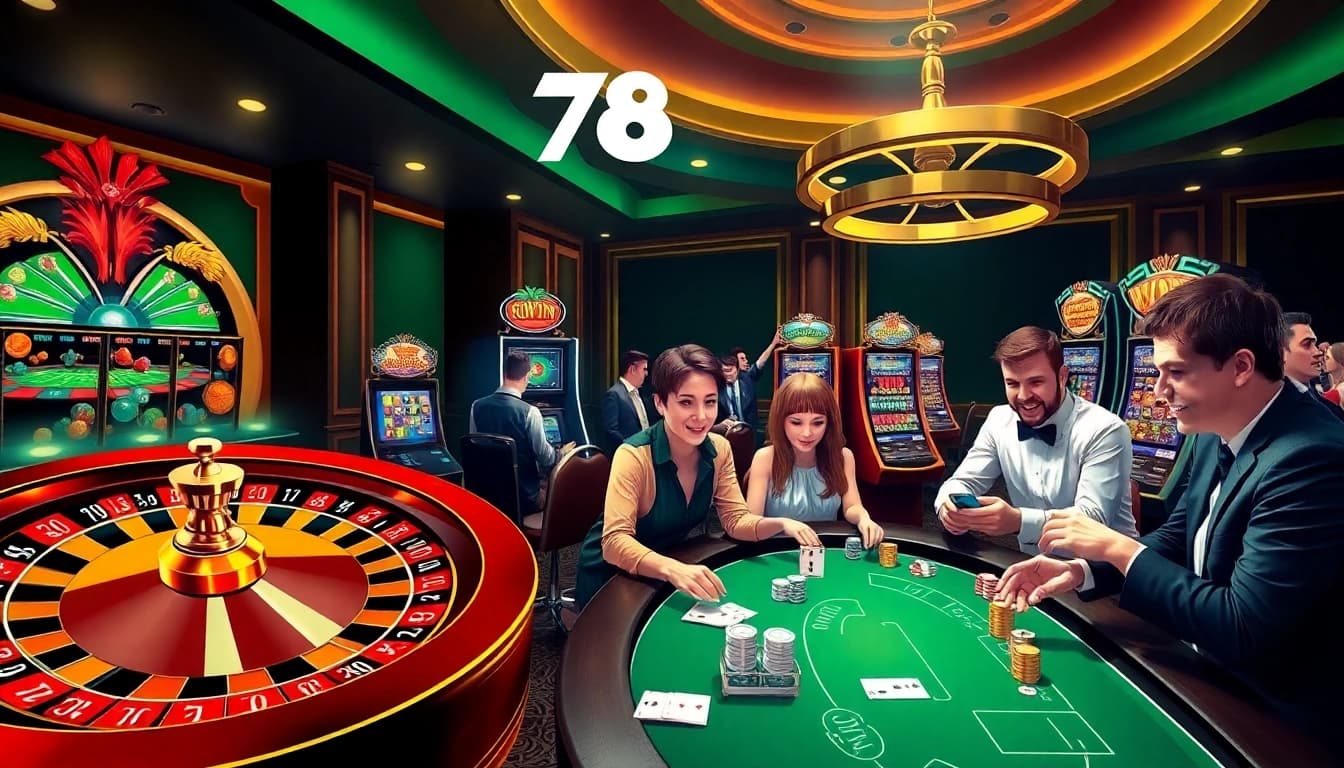 Experience exciting gambling action at 78 Win with vibrant casino games and players winning big.