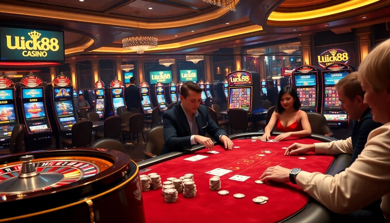 Experience thrilling gameplay at lucky88's exciting casino tables and slot machines.