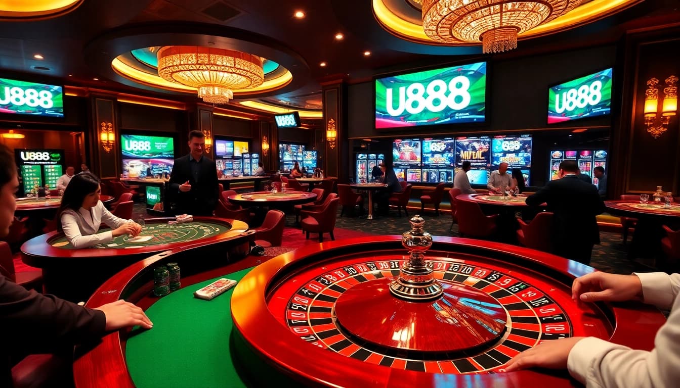 Experience high-stakes excitement with U888 casino gaming at a luxury table.