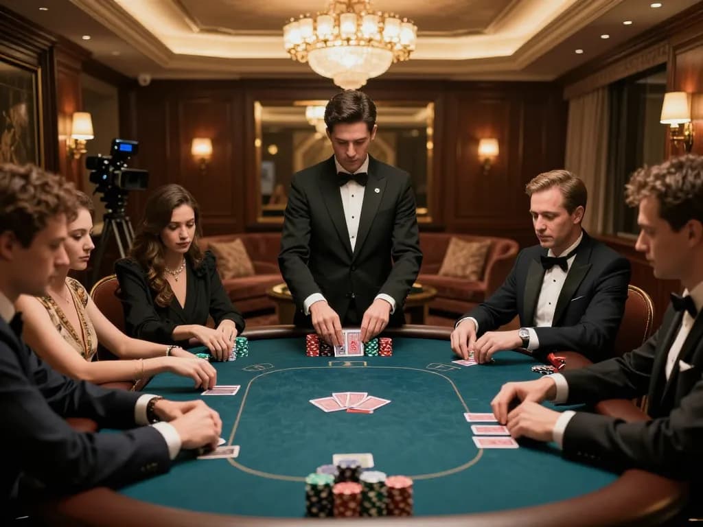 tr88 đăng nhập at an exclusive high-roller poker table with engaged players and luxurious decor