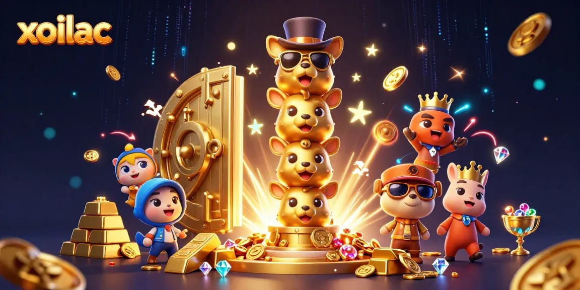 Experience exciting gameplay with xoilac's vibrant casino elements and joyful totem characters.