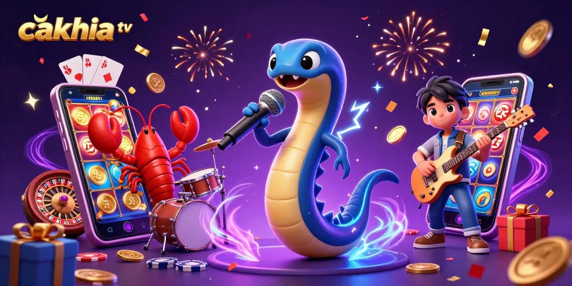 Cakhia TV brings excitement with a vibrant underwater casino scene featuring electrifying characters and dynamic gaming elements.