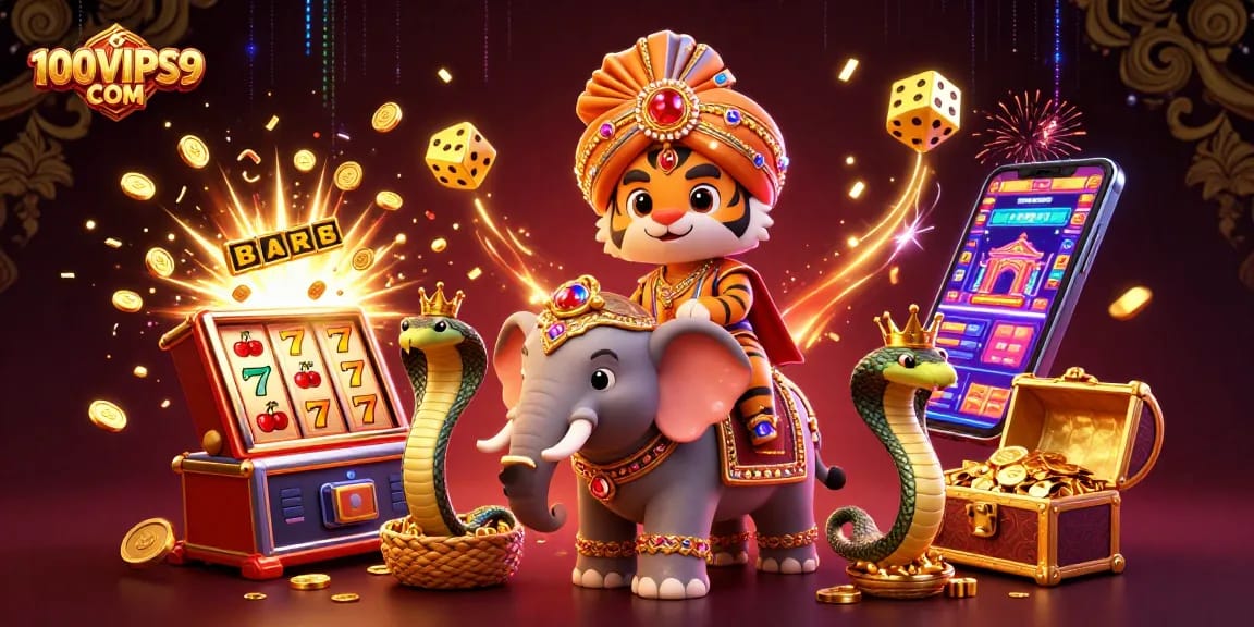 Experience thrills at 100VIPS9 COM with vibrant casino games, elephants, and jackpots!