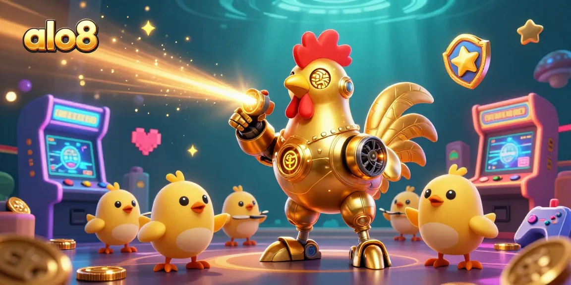 Experience thrilling gameplay with alo8's vibrant casino adventure featuring retro-futuristic robots.