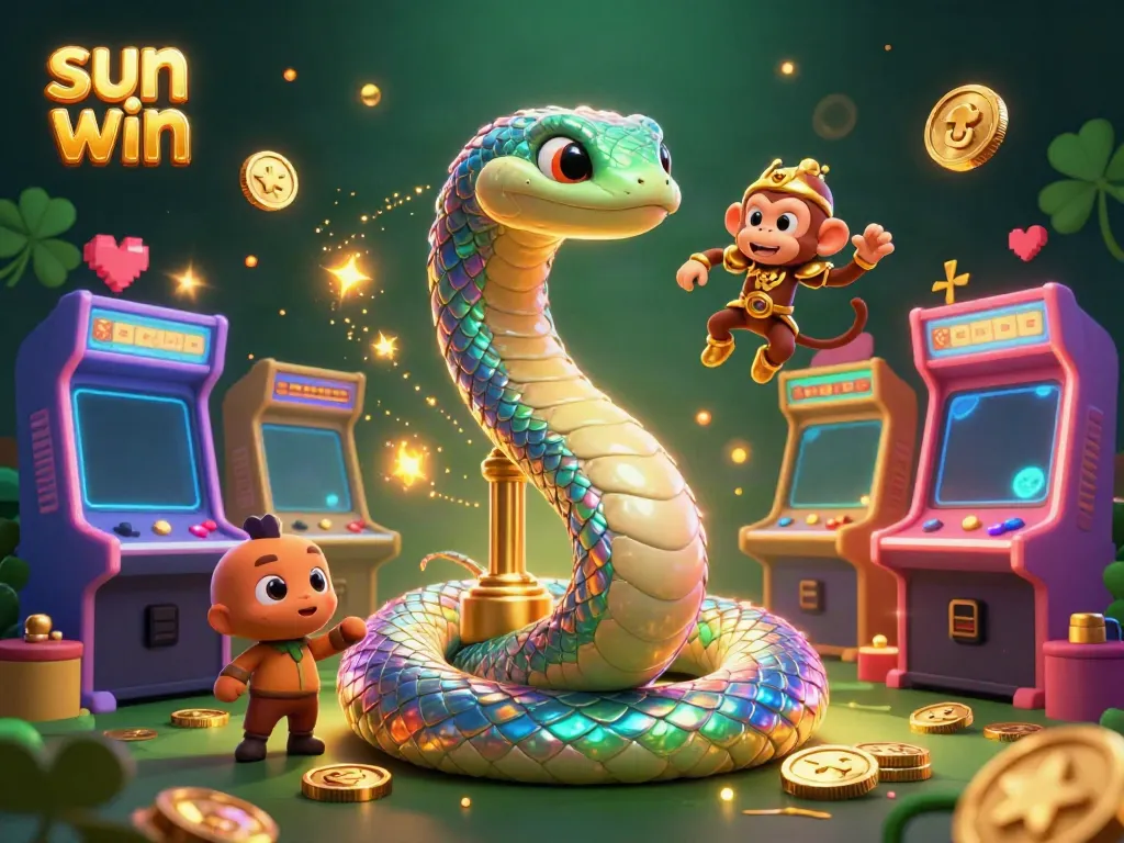 Experience thrilling gameplay with sun win, showcasing a vibrant casino scene with colorful characters and dynamic game elements.