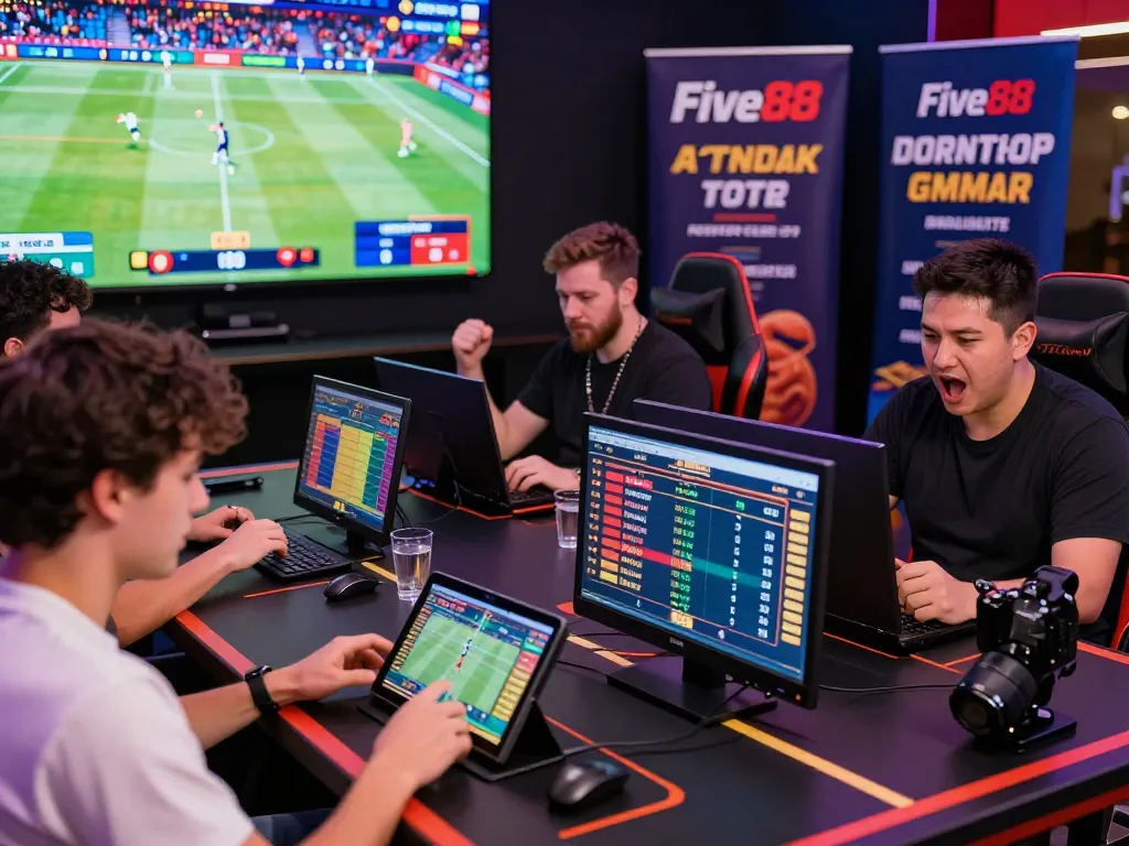 Exciting online gaming experience with Link vào Five88, showcasing players engaged in sports betting.