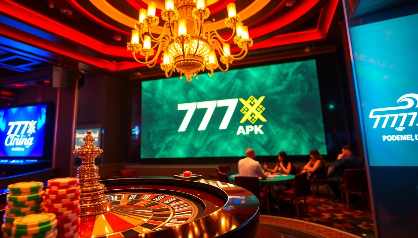 Experience excitement at 777X APK with vibrant casino gameplay and colorful poker chips.