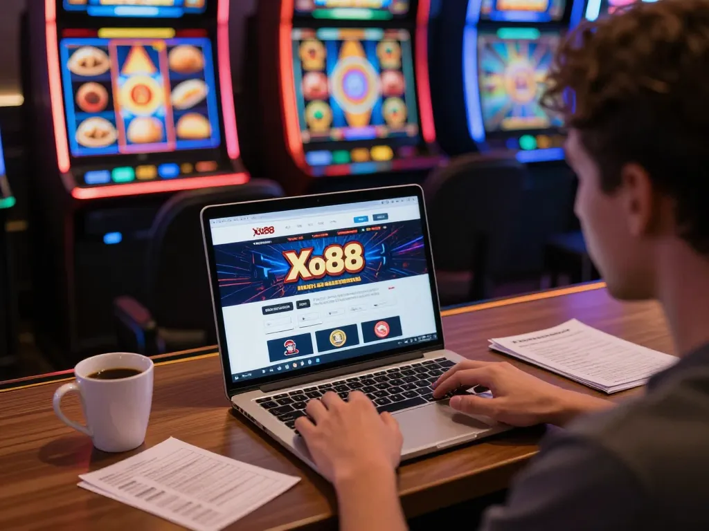 Engaging online gaming moment on Website Xo88 with a player strategizing at their desk.
