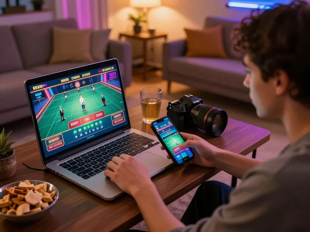 Engaging in strategic gameplay at home, registering on Đăng ký Da88 online casino for ultimate gaming experience.