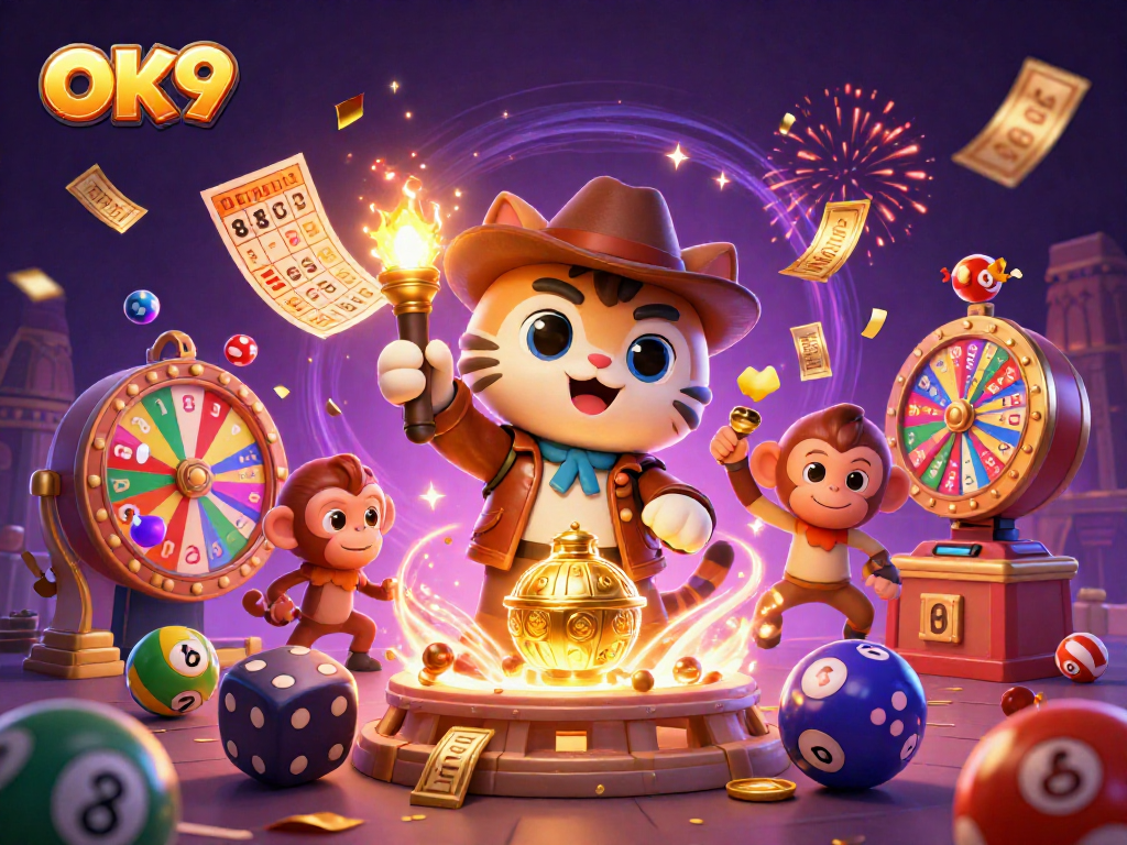 Experience thrilling adventures at OK9 with colorful casino artifacts and dynamic games.