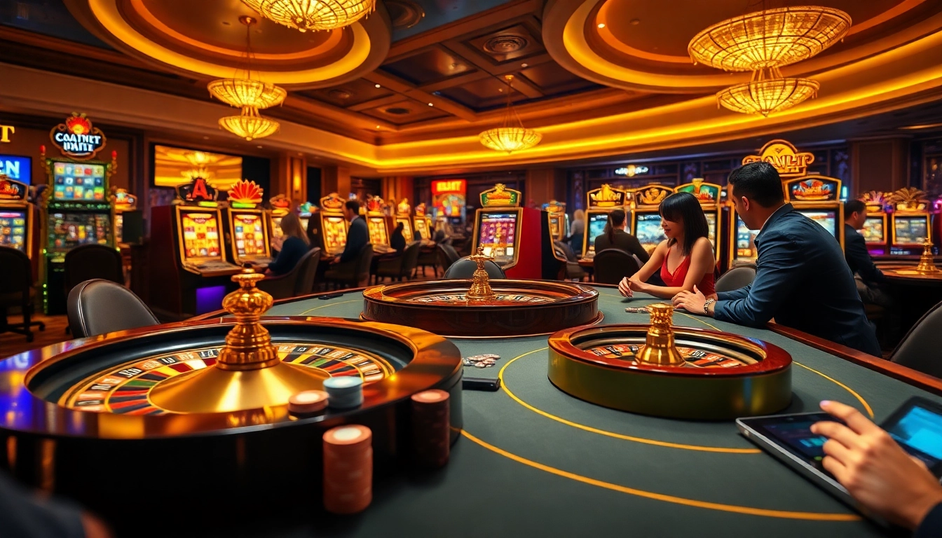 Engage in thrilling gameplay at เว็บตรง soibet casino, featuring vibrant slot machines, poker tables, and roulette wheels.