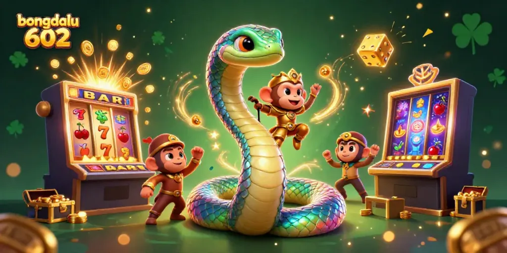 Engage with bongdalu 602 as the rainbow serpent and monkey king celebrate a casino jackpot explosion.