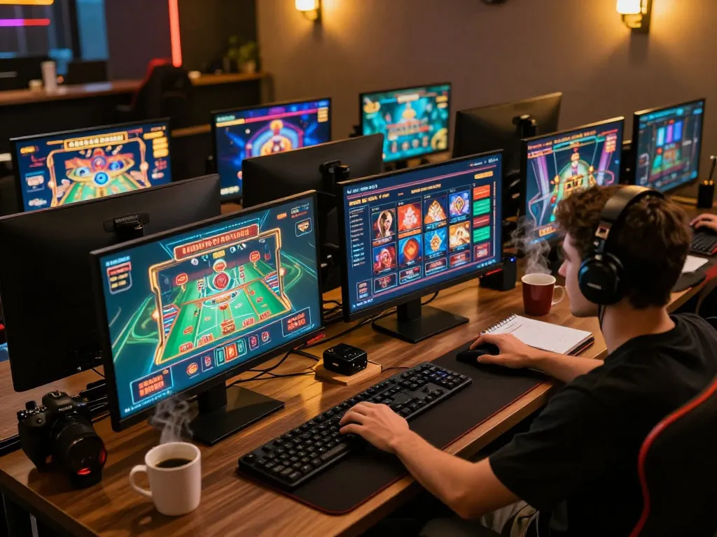 Engaging gameplay at an online casino, showcasing vibrant screens from https://98win8.co.com/ for gamblers.