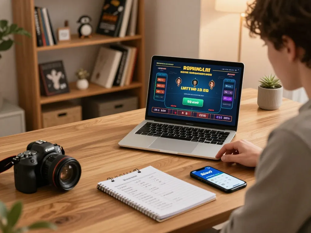 Player engaged in a live dealer game on 98win9, showcasing strategic gameplay in a cozy environment.