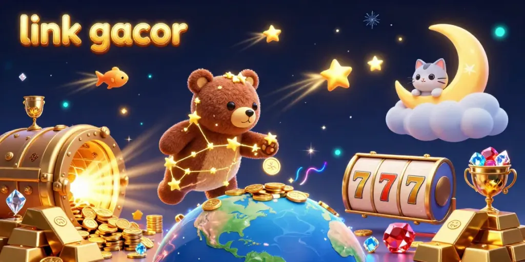 Win big with link gacor at the glittering online casino featuring rich jackpot symbols and enchanting characters.