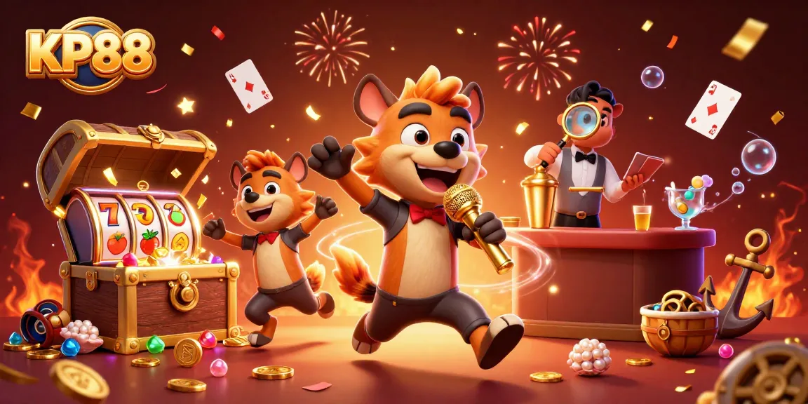 Experience the excitement at KP88 casino with hyenas featuring a comic performance and gambling elements.