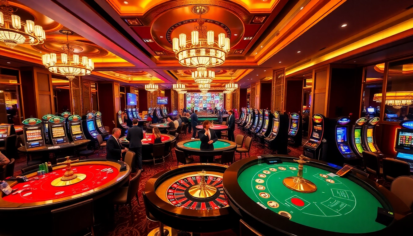 Engaging players at 13win-asia.com enjoying an exciting online casino experience with tables and slot machines.