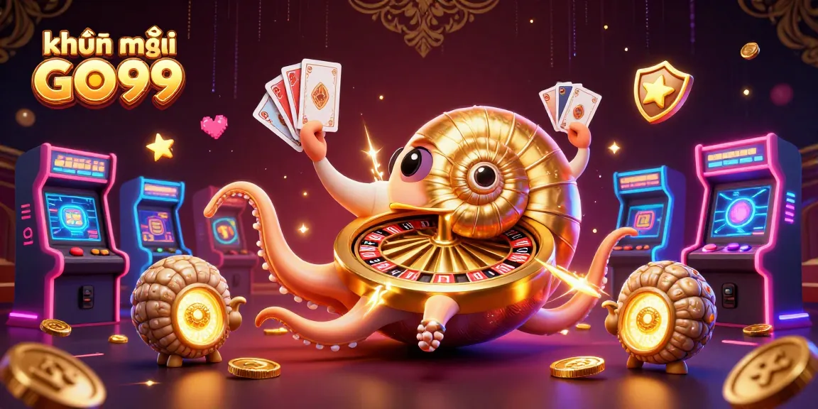 Experience thrilling khuyến mãi GO99 with a vibrant 3D illustration showcasing gaming elements and casino excitement.