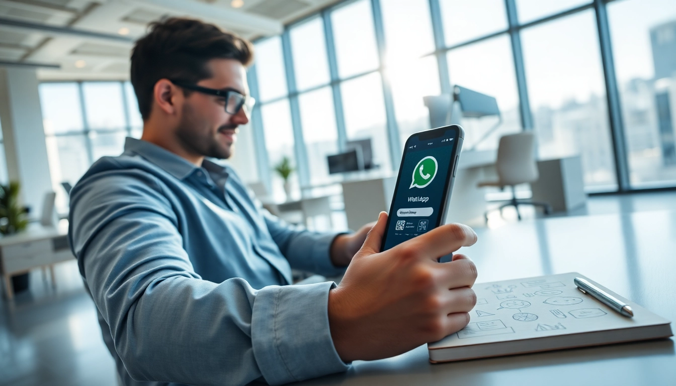 在现代办公室中，使用带有二维码的笔记本电脑进行 whatsapp在线登录 的人。