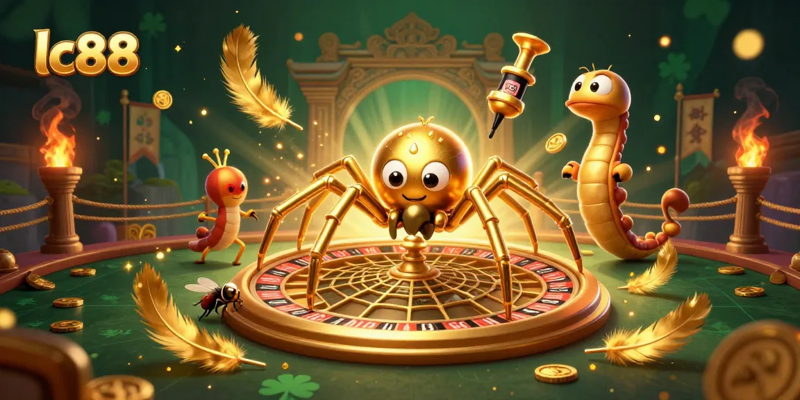 Spin the roulette wheel with lc88's golden spider and croupier in action