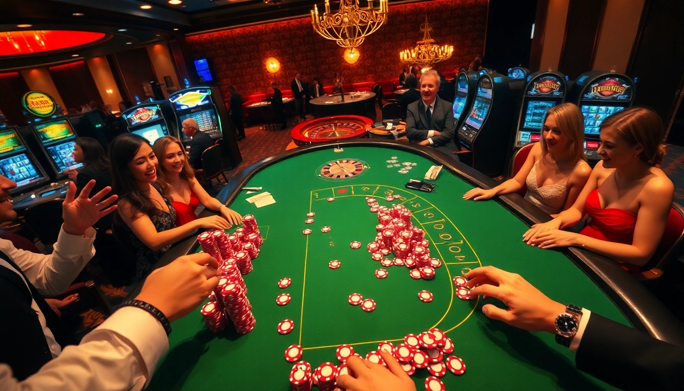 Engaged players enjoying a thrilling game at 78winn.co casino, highlighting excitement and strategy.