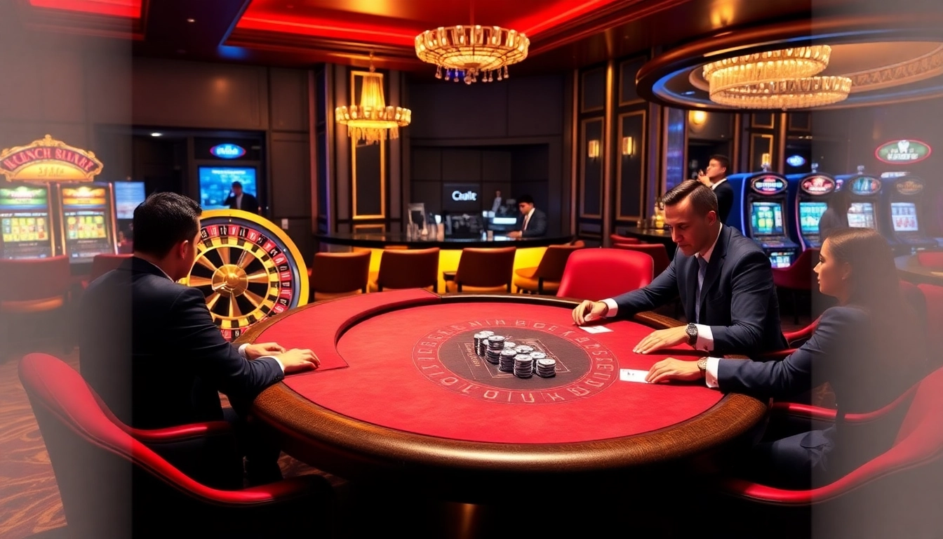Experience the excitement of trang chủ lu88 with professional players at a luxurious poker table.
