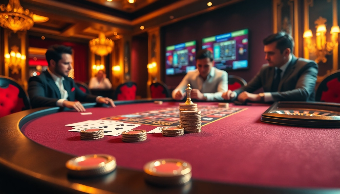 Engaging poker players at a luxurious casino table with elements of https://79king1.cn.com/ to enhance the betting experience.