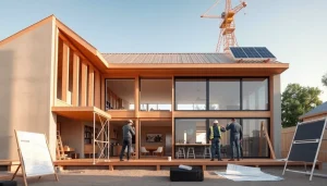 House extension construction in Melbourne with modern design features and sustainable elements.