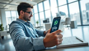 在现代办公室中，使用带有二维码的笔记本电脑进行 whatsapp在线登录 的人。