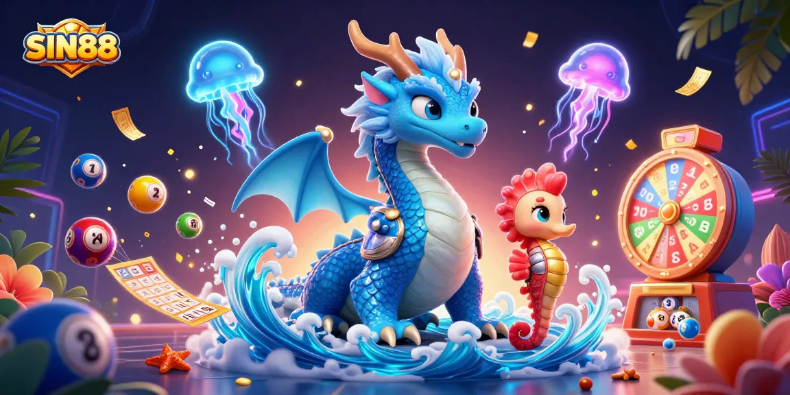 Spin to win exciting jackpots with SIN88, featuring dynamic lottery elements and a vibrant casino atmosphere.