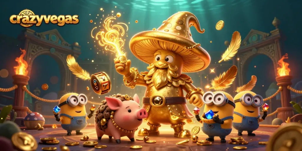 Spin for gold with the crazyvegas wizard, treasure hunting in an enchanting casino realm.